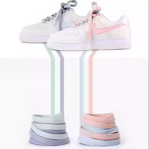 Colorful Flat Shoelaces Precision Weaving AF1 Shoe Lace Little White Shoes Pink Shoelace Used for Sn