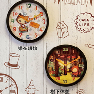 眼球先生 插畫靜音掛鐘 2款任選