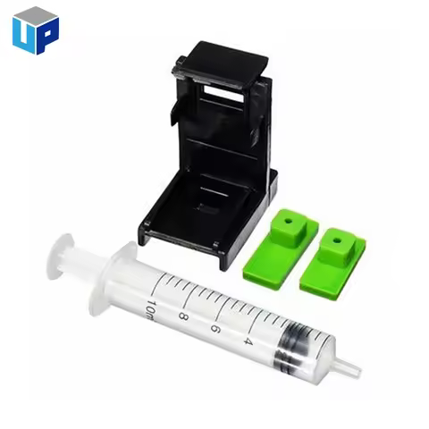 3in1 Ink Refill Cartridge Clip+ 2pcs Rubber Pads + Syringe Tool Kit for HP 60 61 62 63 65 122 121 30