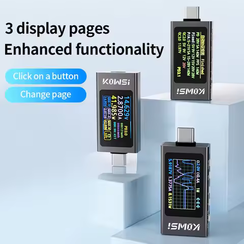 KWS-X1 DC 4-30V 0-12A Display Type C Voltage and Current Detection Meter Multifunctional Fast Chargi