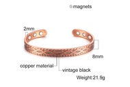 2021Pure Copper Bracelet Men Magnetic Arthritis Adjustable Magnets Men Cuff Bracelet Magnetic Therap
