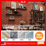 ALX 1 Roll 10 Meter 2D Brick Textured Non-woven Art Decoration Home Kitchen Flocking Wallpaper Wall 