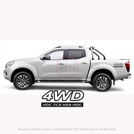 CFS194 NISSAN NAVARA NP300 4WD VDC TCS HSA HDC 2X pcs Stiker Sticker Vinyl Decal Stripes Cermin Depa