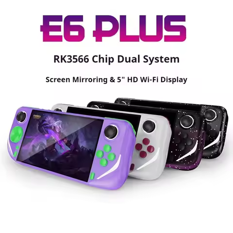 E6 Plus Handheld Game Console Rk3566 Dual System 5.0-Inch Multi-Touch High-Definition Large Screen E
