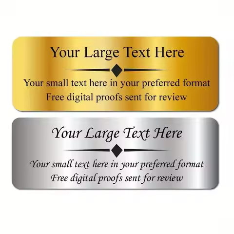 7.5*2.5CM Free Engraved Logo Text Plate Custom Badge Personalize Brooch Double Sided Tape Magnet ID 
