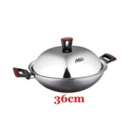 ASD / Non-Stick Jumbo Chef Wok w Stainless Steel Lid 36cm / Non-Induction / Induction