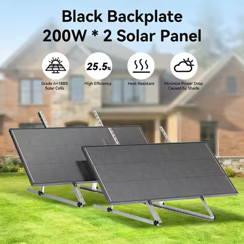RVPOZWER 200W Solar Panel 12 Volt Monocrystalline Solar Panel 18BB Cells High Efficiency Module RV M