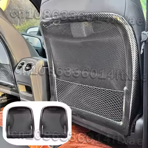 Car Seat Anti Kick Mats Carbon Fiber Pattern ABS Material For Mercedes Benz A Class CLA GLA GLB EQA 