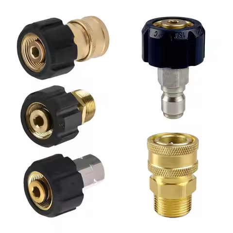 M22 14MM Swivel Quick Connect To 1/4" 3/8" M22 G1/4 Fitting Kit Connectors 4500 PSI High Pressure Wa