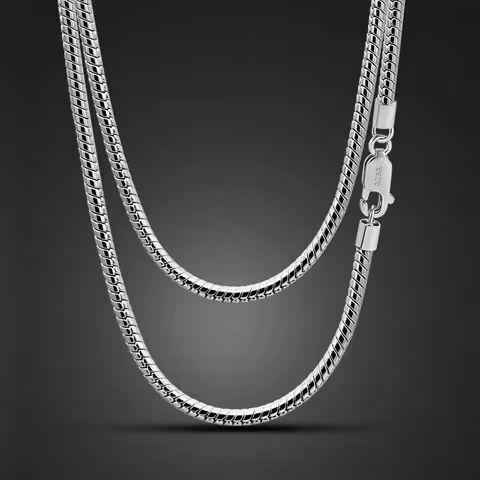 Italy100% 925 Sterling Silver Snake Chain Necklace Men & Women 3MM-4MM Chokers 16 "to 30"Unisex Boys
