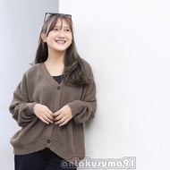 Premium Women's Knitted Cardigan, Crop Button, Oversized Cardi, Thick Soft Bhn, Contemporary Model, 