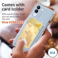 KK Vivo V29e VivoV29E V29 29V V 29 E EV29 5G  All Transparent Simple Phone Case Casing Card Slot Bac
