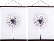 2 Pack Magnetic Poster Hanger Frame, 36x24 36x48 36x12 Light Wood Wooden Magnet Canvas Artwork Print