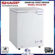 (BULKY) SHARP SJC118-WH 93L CHEST FREEZER, HANDLE WITH LOCK, FAST FREEZING BUTTON, 1 YEAR WARRANTY
