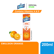 Scotts Emulsion Cod Liver Oil Vitamin A&amp;D and Calcium Children Supplement  [Orange] (1 x 200ml)