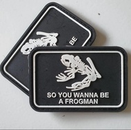 Emblem Rubber Patch Logo FROGMAN Untuk Tempelan Topi