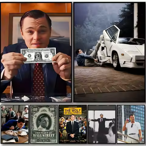 1pc Classic Movies The Wolf Of Wall Street Poster Self-adhesive stickers are suitable for any wall s