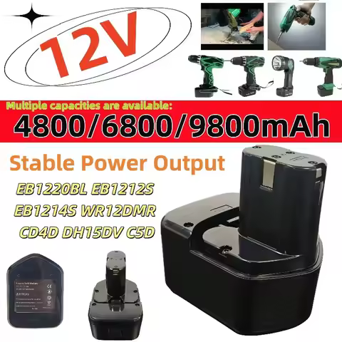 12V NiCd Replacement Power Battery For Hitachi WR12DMR CD4D DH15DV C5D Electric Drill 4800/6800/9800