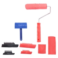 (DGHV) 8 Pcs Wood Graining Painting Tool Set Rubber Empaistic Grain Pattern Roller with Handle for D