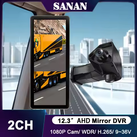 1080P Left And Right Side View Camera Monitor System 12.3 Inch 2CH Bus/Truck Electronic Rearview Mir