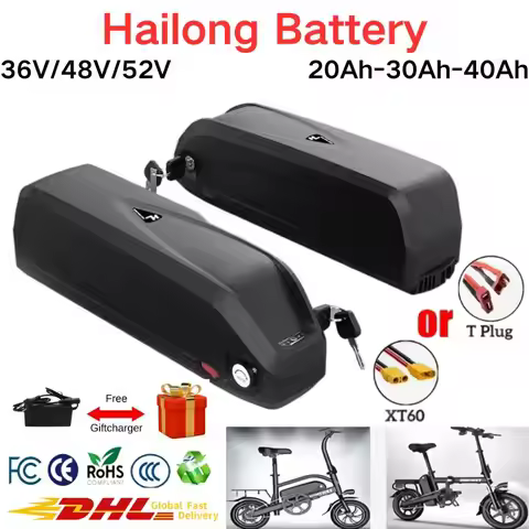 Hailong Battery 36V 48V 52V 20Ah 30Ah Smart BMS Rechargeable Large Capacity For 500W-1500W Ebike Sco