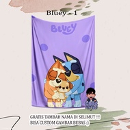 BLUEY CHILDREN'S BLANKET - bluey motif blanket - Cute character blanket - custom blanket - can be gi