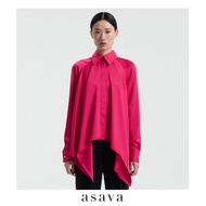 [asava aw25] Roxanne Handkerchief Blouse เสื้อผู้หญิง แต่งชายเฉียง แขนยาว คอปก กระดุมหน้า