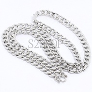 s2shop สร้อยคอสแตนเลสแท้ สร้อยคอพระ ลายห่วงแบน ห้อยพระได้ 1 องค์ ความกว้าง 8 มม.ความยาว 16 18  20 22