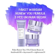 PAKET PEMULA WARDAH RENEW YOU UNTUK MENCEGAH PENUAAN, BESAR/KECIL *NEWFORMULA*