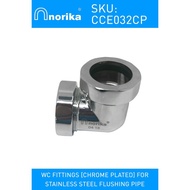 "READY STOCK" 32MM "NORIKA®"  WC ELBOW C/W [CHROME PLATED] FOR STAINLESS STEEL FLUSHING PIPE