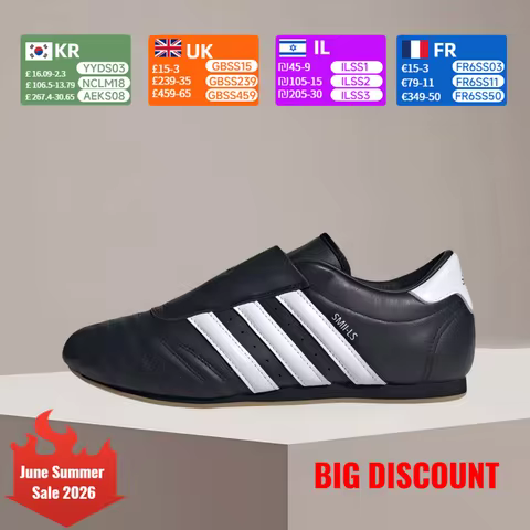 adidas Originals Taekwondo Collection Non-Slip Lightweight Low-Top Training Shoes Unisex Style Black