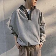 MNO.9 Hoodie K712 Men's Deep V-Neck Fabric Editing Sweaters Long-Sleeved Shirts Oversized Hoodies