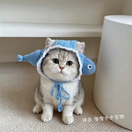 2026 New Style Pet Shark Hat Small Braids Cat Headwear Cute Dog Frog Flower Fry Shark Hat Dress Up A