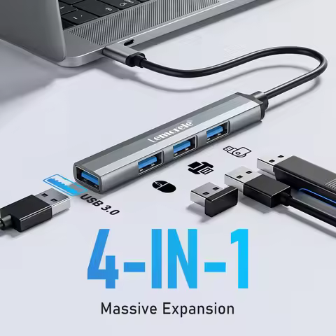 Lemorele USB C Hub USB Hub 3.0 long cable OTG 4 Port Type C HUB Multi Splitter Adapter Laptop Access