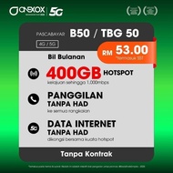 XOX Postpaid B50 - 400GB Highspeed Data (1st Month Free)