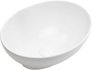 Flyshop Bathroom Vessel Sink, 16.14" (L) x 13.39" (W) x 5.71" (H), White Circle Above Counter Porcel