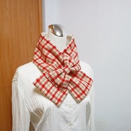 蝴蝶結款 可調式短圍巾.scarf 保暖圍脖雙面雙色 大人.小孩均適用