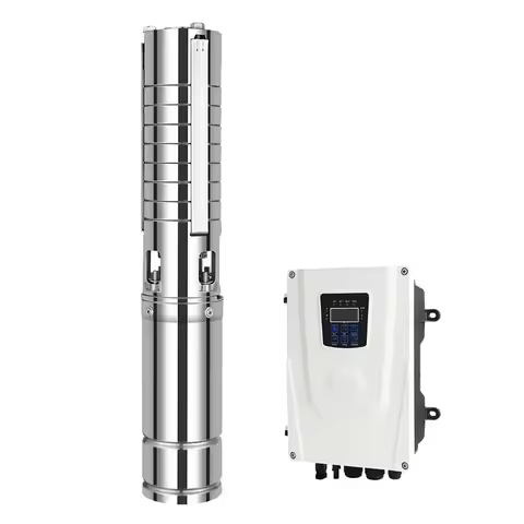 HYBRID SOLAR PUMP 3.5HP AC/DC AUTO-SWITCH SS304 Imp 4" Submersible Pump Max head 197m Max Flow 11T/H