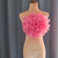 Women's Elegant Designer Accessories Flower Formal Dress Performance Party White Pink Organza Custom color