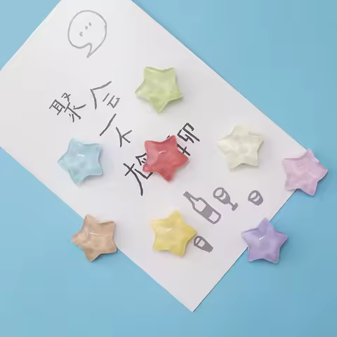 5-10-15pcs Water Ripple Star Shaped Fridge Magnet Home Decor Photo Message Note Holder Whiteboard Re