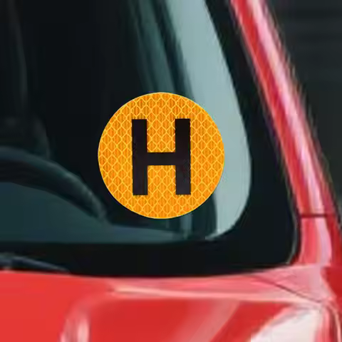 H Sign Historic Vehicle Sticker 60mm Driver Sign Sticker Waterproof H Sign Automotive Motorcycle Dec