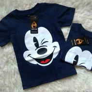 baju COUPLE Kaos distro anak dan dewasa motif MICKEY KEDIP LUCU