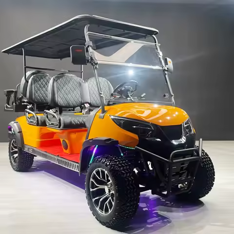 Electric Go Kart Adult Electric Golf Cart 6 Passenger Sightseeing Buggy With Black High-End Seats Bu