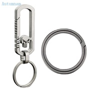 AUTU Titanium Alloy Split Jump Rings Lightweight Keychain Rings Round Split Rings