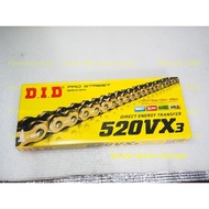 โซ่ 520 120ข้อ VX3 DID Japan 525 530 X-Ring สีทอง DID ญี่ปุ่นนำเข้า สินค้าใหม่ Roller chain Firstmot