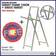 Free Target Butt Light Weight Metal TenXion Archery Target Stand Foldable 4 Legs Kaki 120cm Anak Panah Memanah Busur