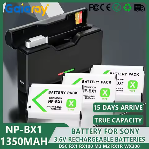 1-3pcs NP-BX1 3 Slots Charger 1350mAh NP-BX1 NP BX1 Battery For Sony FDR-X3000R ZV-1 RX100 M7 M6 AS3
