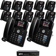 XBLUE QB1 Business Phone System with (12) IP9g Phones, (4) Line Ports - Includes Auto Attendant, Voi