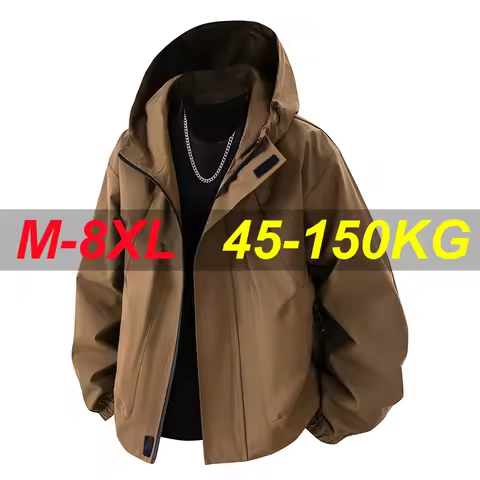 2025 Spring New Men's Casual Jacket Korean Fashion Outdoor Waterproof Hooded Winbreaker Loose Coat P