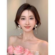 Dfdf [Shop Hot Sale] Romanticism~Holiday Style Pearl Tassel Earrings 2023 New Style Niche Design Ear